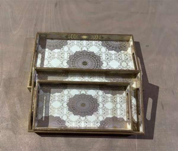 GREY LUSTER MDF TRAY SETS 3PC