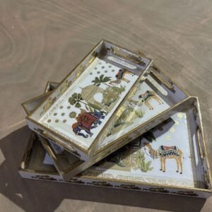 ELEPHANT CAMEL MDF TRAY SET 3PC