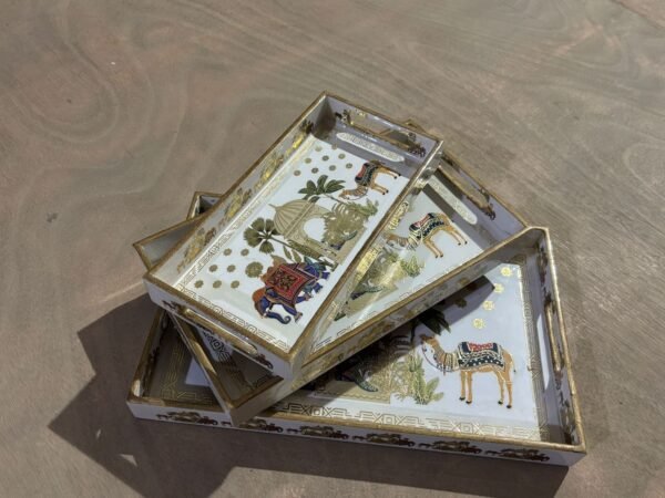 ELEPHANT CAMEL MDF TRAY SET 3PC