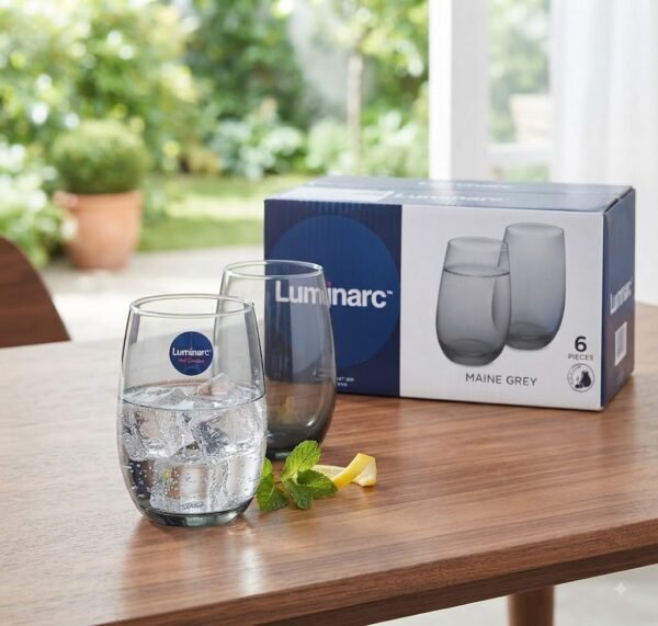 LUMINARC MAINE GREY GLASS 6pcs (V2959)