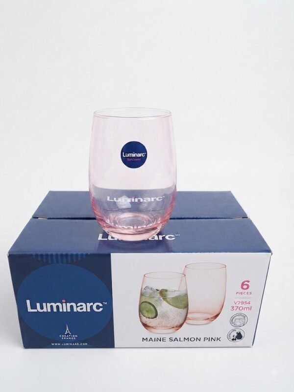 LUMINARC MAINE SALMON PINK GLASS 6pcs (V2954)