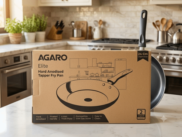 AGARO ELITE HARD ANODISED TAPPER FRY PAN 24cm