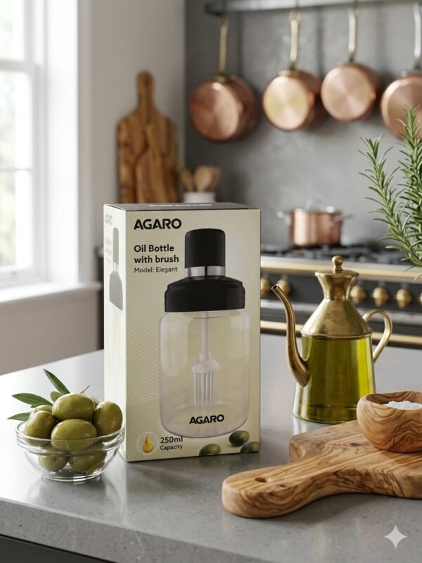 AGARO ELEGANT OIL BOTTLE WITH BRUSH 250ml