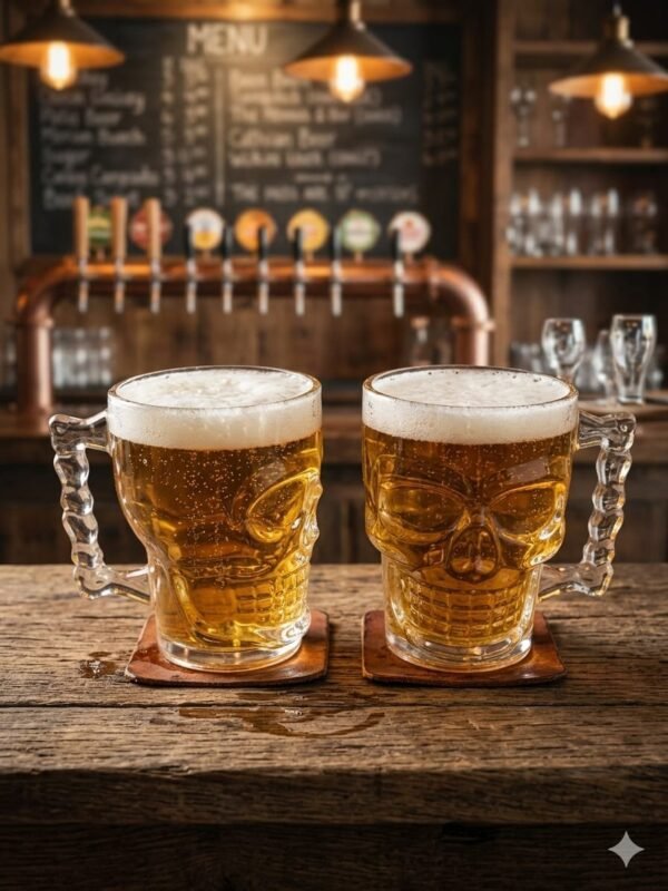 SKULL MUG GLASS 2PC