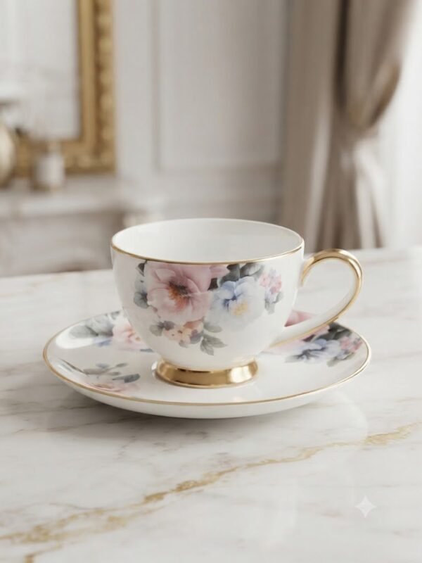HOMETOUCH BONECHINA CUP & SAUCER SET 12PCS