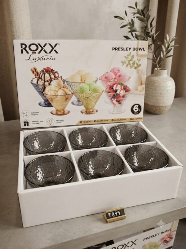 ROXX PRESLEY GREY BOWL 6PC (5792)