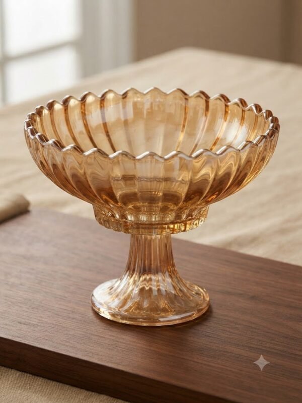 ROXX BECKETT AMBER FOOTED BOWL (5781)