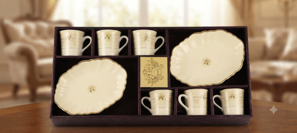 ORION CAMERON CUPS & PLATTER 8PC SET