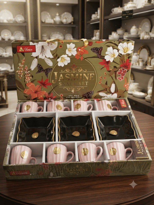 VENICE JASMINE SNACKSET 8PC CUP & 3PC PLATTER