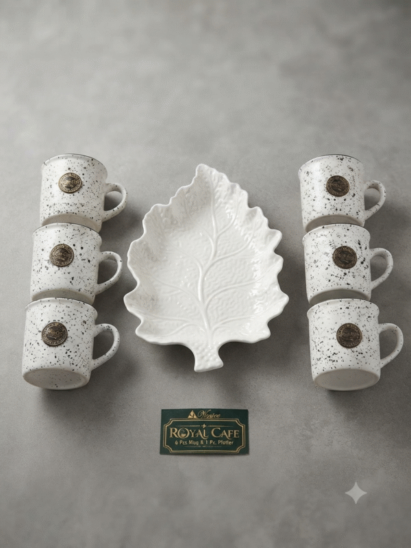 VENICE ROYAL CAFE 6 MUG & 1 PLATTER