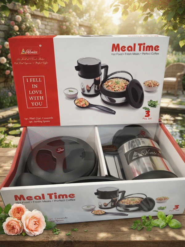 VENICE MEAL TIME CASSEROLE WITH KETTLE COMBO SET