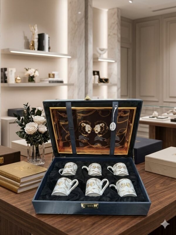 DEKOR KRISTAL BY ITALY GOLDLINE 6PC MUG & 1PC TRAY