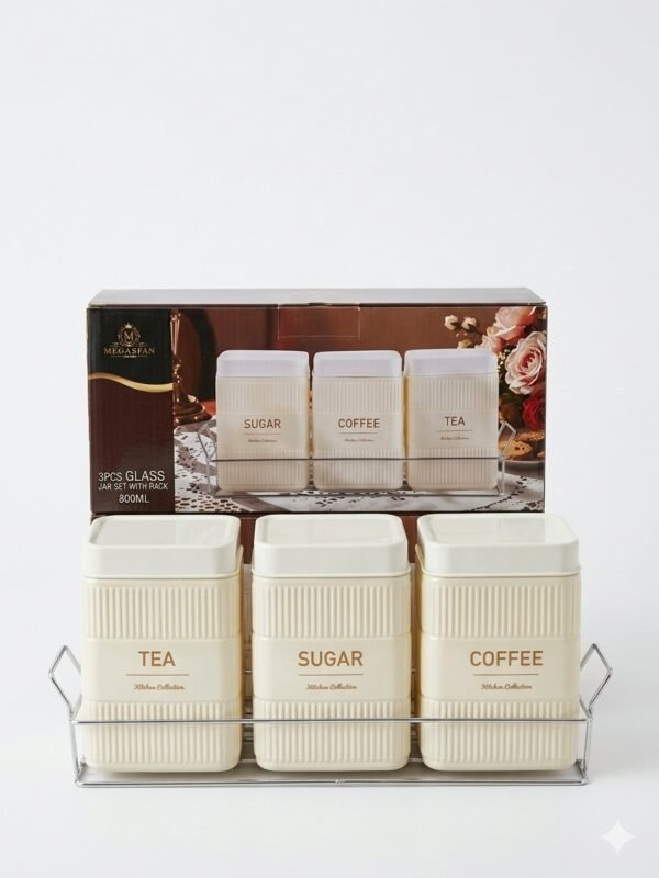 TEA SUGAR COFFEE CONTAINER 3PC SET