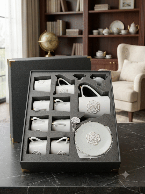 HOMETOUCH ROSE CUPS & SAUCER 17PC SET